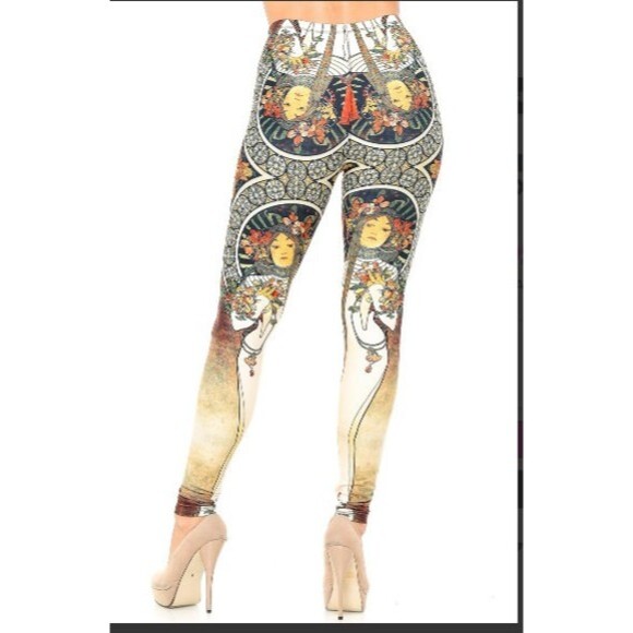 Extra Plus Size Creamy‎ Soft Gaia Mucha Leggings - Picture 4 of 10